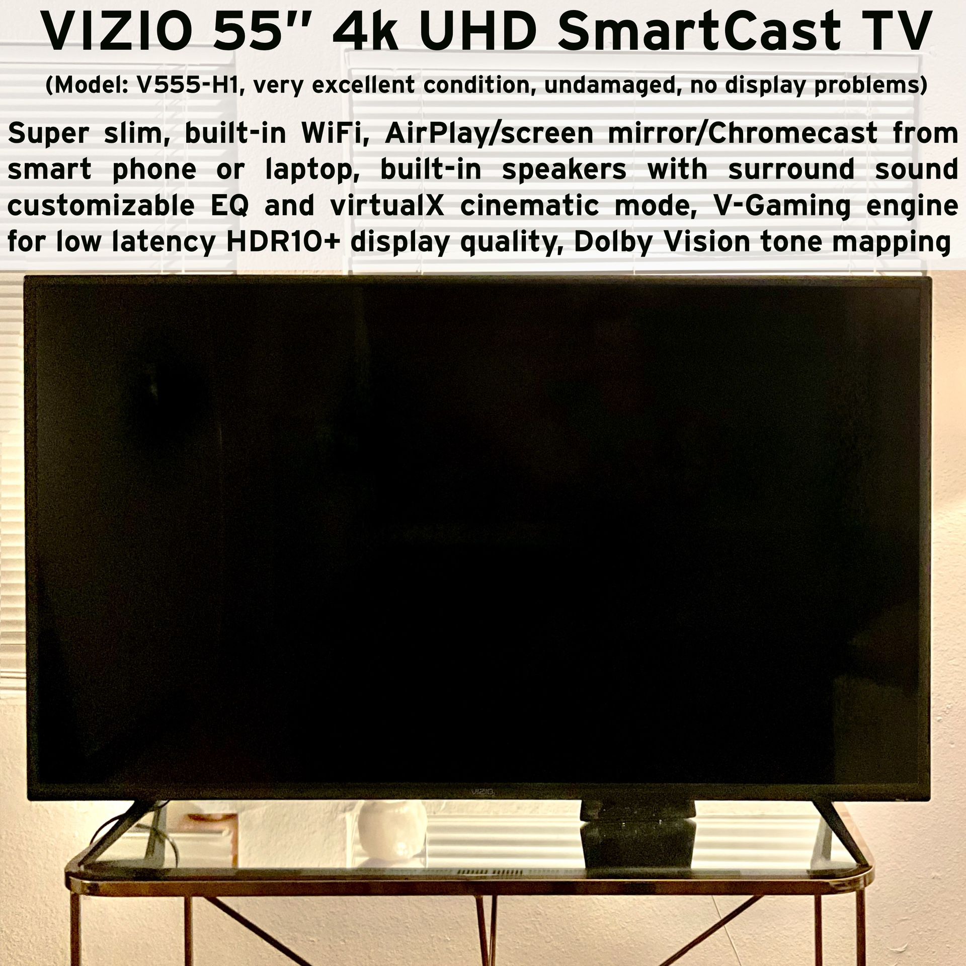 Vizio V555-H1 55” 4k UHD SmartCast TV (excellent condition)