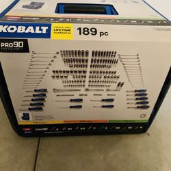 Brand New - Kobalt 189-Piece Standard (SAE) and Metric Combination Polished Chrome Mechanics Tool Set (1/4-in; 3/8-in)