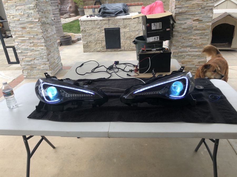Pre-Owned FRS/BRZ Spec D Projector headlights with LED DRL strip that will sure turn heads! Please look at pictures