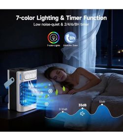 Portable Air cooling 16” Standing Fans that Portable AC，120° Oscillating 650ml Water Tank, 5Modes & 4Speeds Cooling Fans