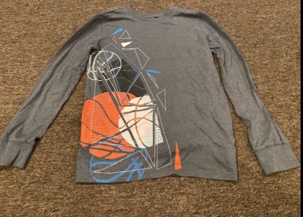 EUC Cat & Jack Boys L 14 Basketball Top Shirt Long Sleeve Active Sport