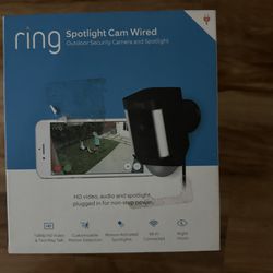 Brand New Unopened RING Spotlight  And Outdoor Cam Wired Black