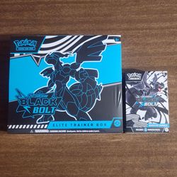 Pokemon Cards Scarlet and Violet Black Bolt Elite Trainer Box and Booster Bundle