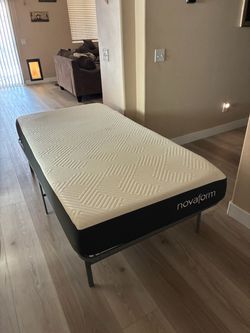 Twin Bed Frame & Novaform Mattress