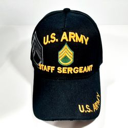US Army staff sergeant hat black