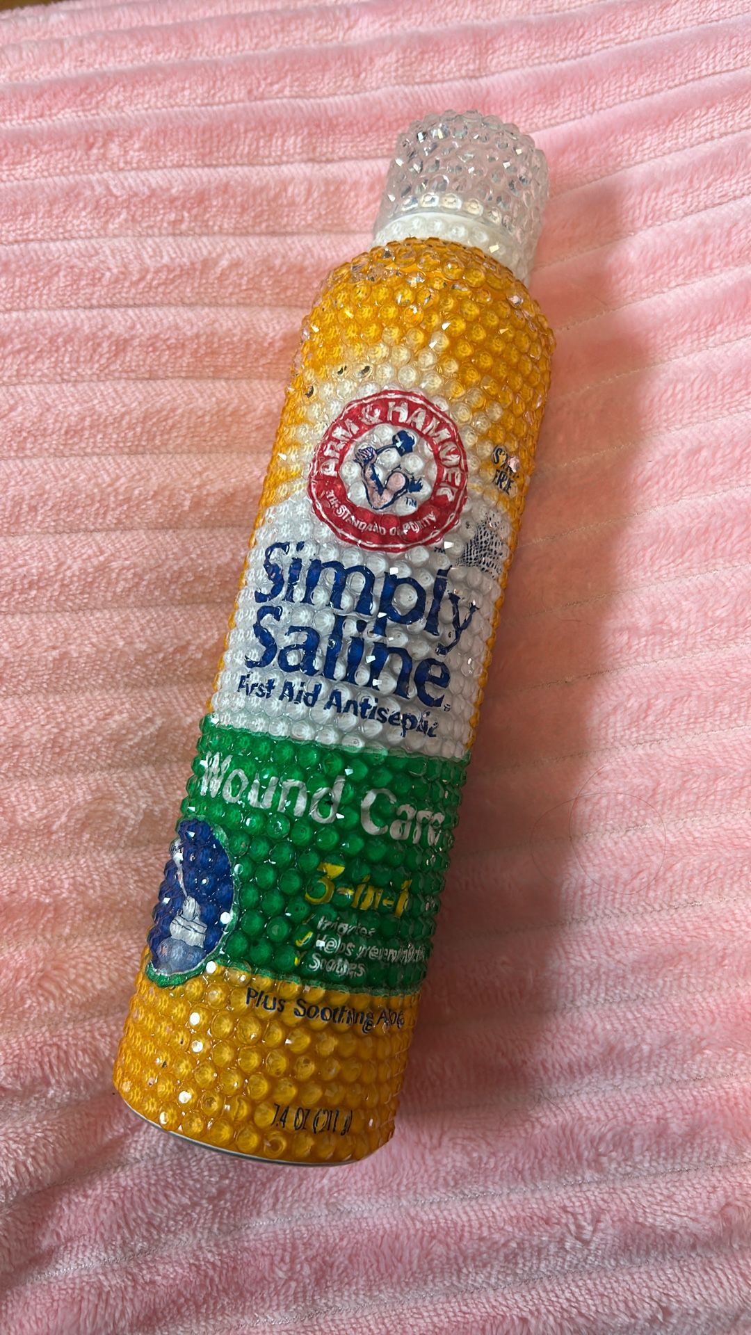 Custom Bling, Crystal Arm And Hammer Simply Saline, First Aid Antiseptic Wound Care Piercing Spray