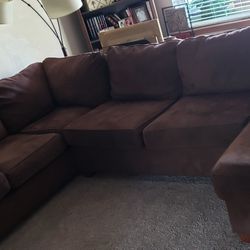 Urgent Sale! Chocolate Brown Microfiber Sectional 