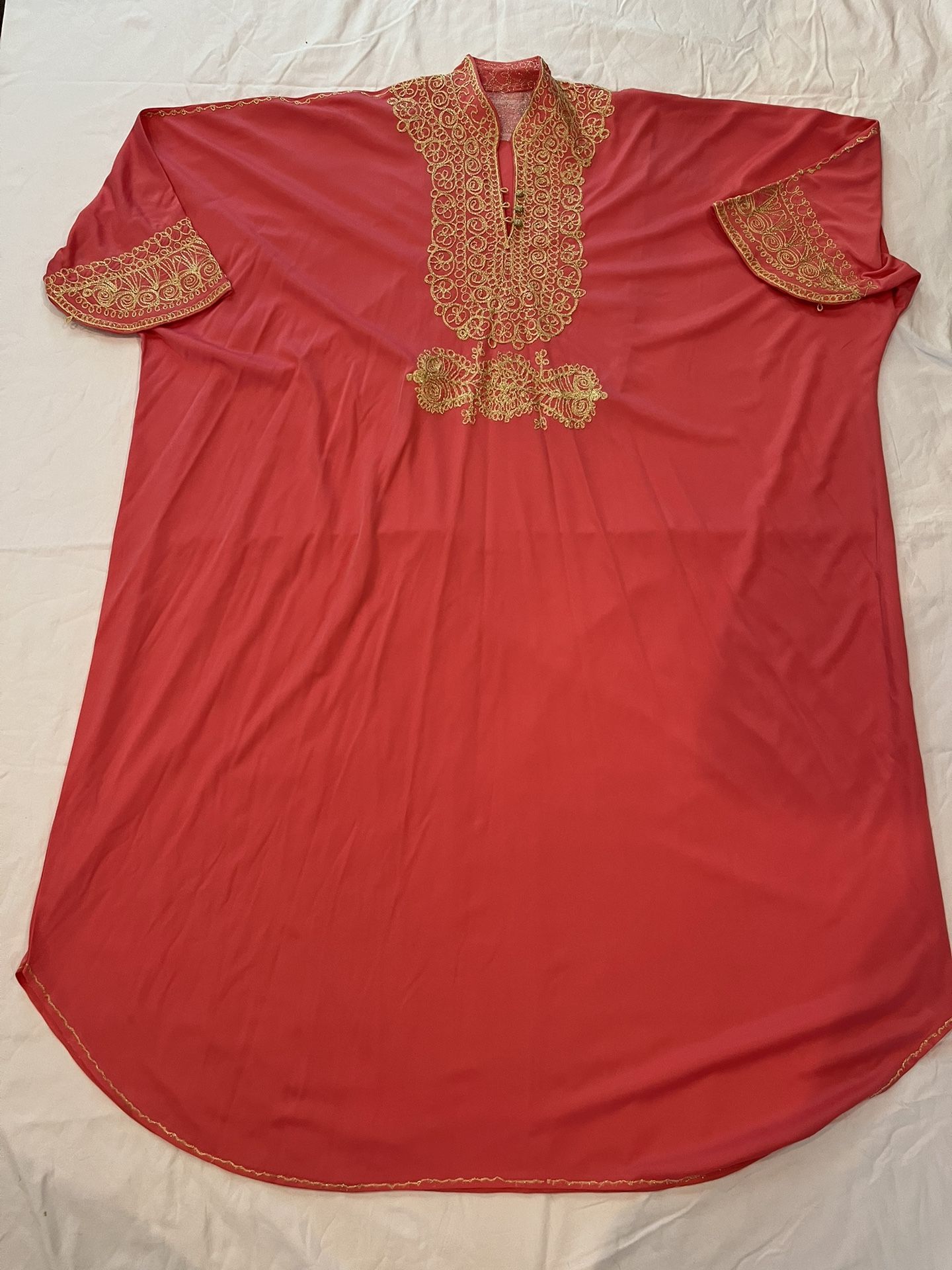 Red Gold Embroidered Women’s Kaftan