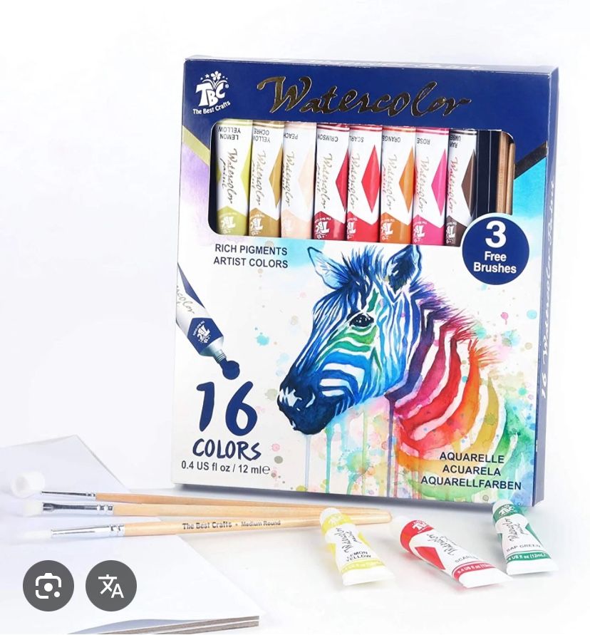 TBC 16 Watercolor Paint With 3 Free Brushes