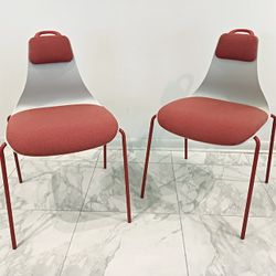 BRAND NEW MCM Rust Orange Shell Accent Chairs