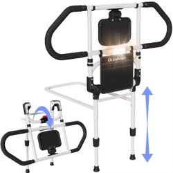 Bed Rails for Elderly Adults Safety, Bed Assist Rails for Seniors, Foldable Bed Rail with Sensor Light, Pocket, Bed Side Rails, Adjustable Bed Rails f