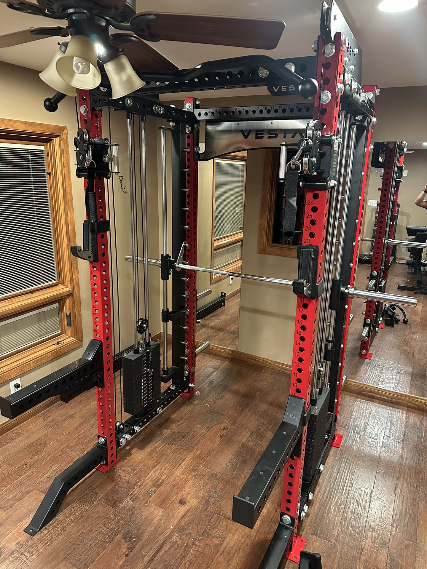 Vesta Fitness PRO SERIES Ultimate Half Rack Functional Trainer w/Smith Machine Bar | 320lb Stack | Gym Equipment | Fitness | Commercial | Squat Rack 