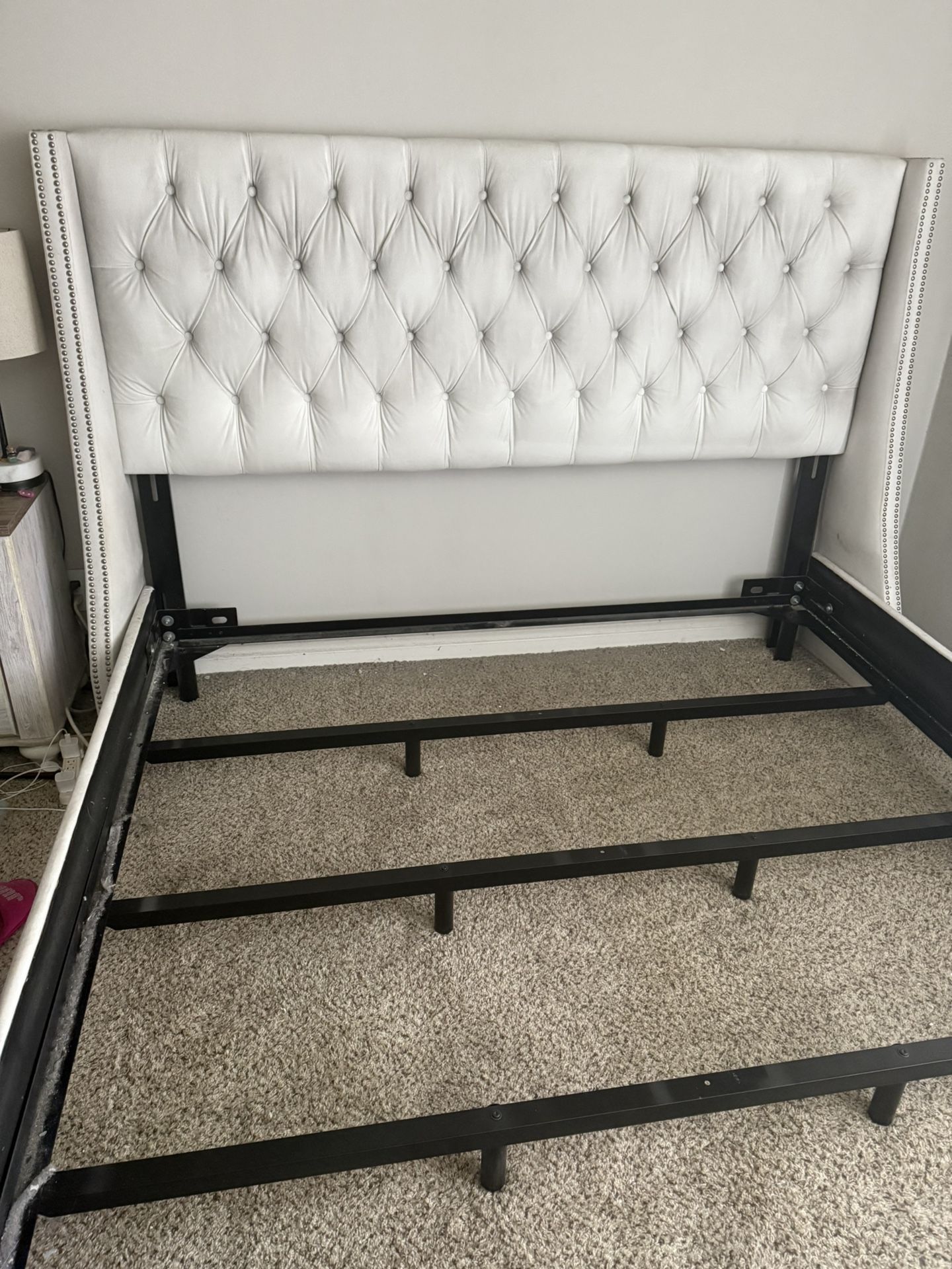 King size bed frame with box springs