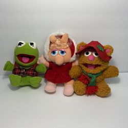 Vintage 1987 Muppet Babies Plush Lot Christmas Mcdonalds Set Fozzie Kermit Piggy