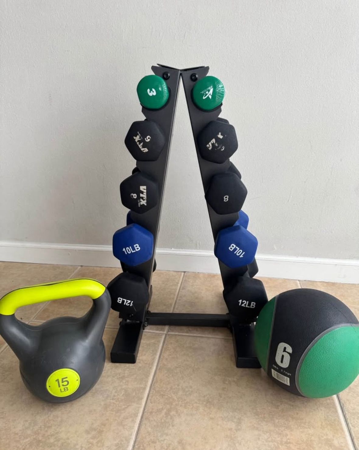 Weights - Kettle Bell And Weight Ball- With Stand