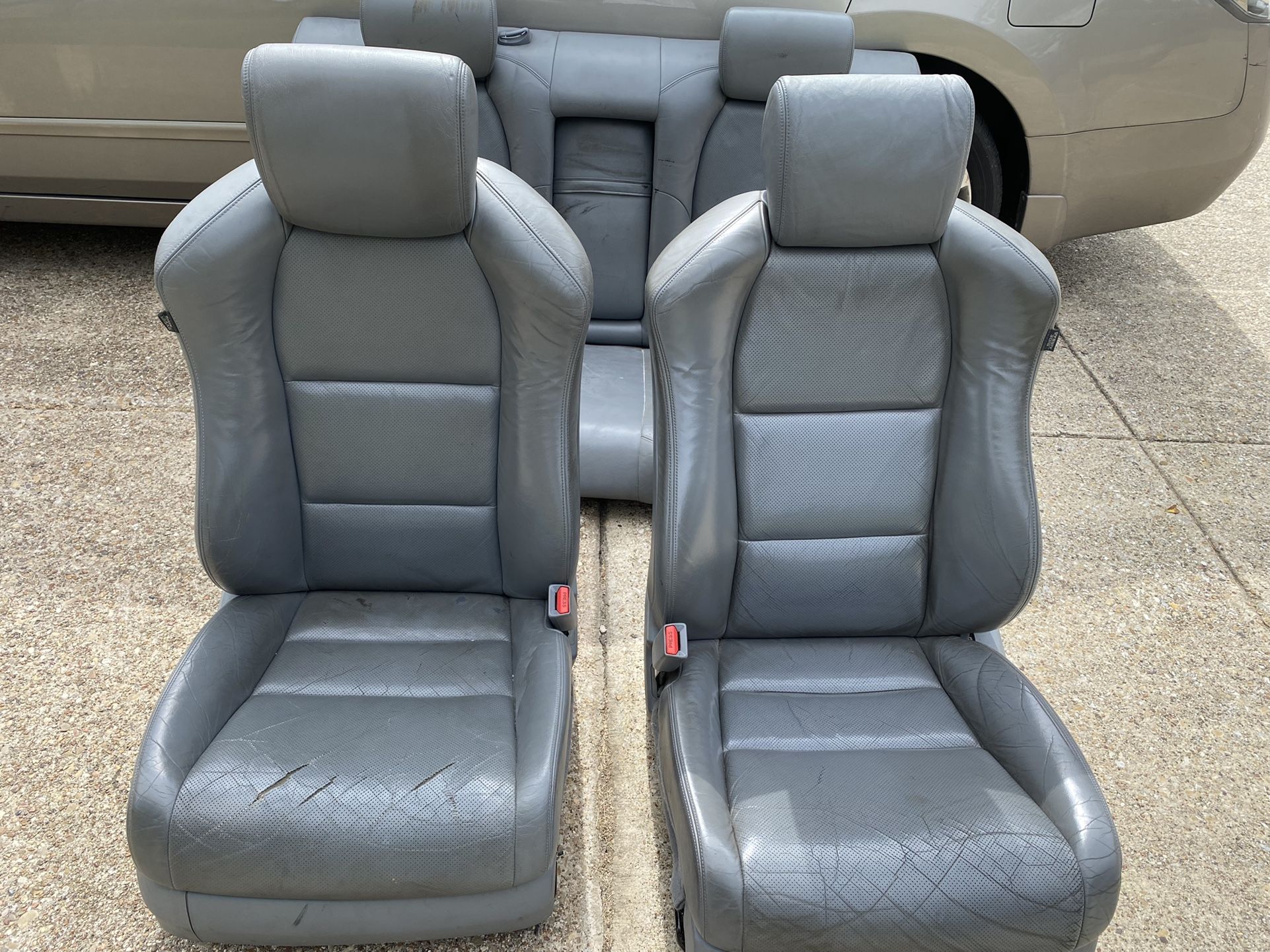 2004-06 Acura TL Gray Front and Rear Leather Seats