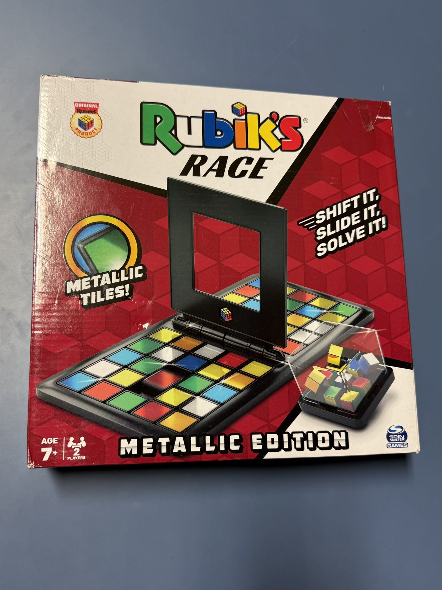 Rubik's Race, Metallic Edition Classic Fast-Paced Puzzle Strategy Sequence Two Player Board Game, for Kids and Adults Ages 7 and up, Multicolor NEW ME