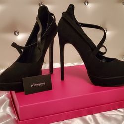 Black High Heel Shoes Size 38