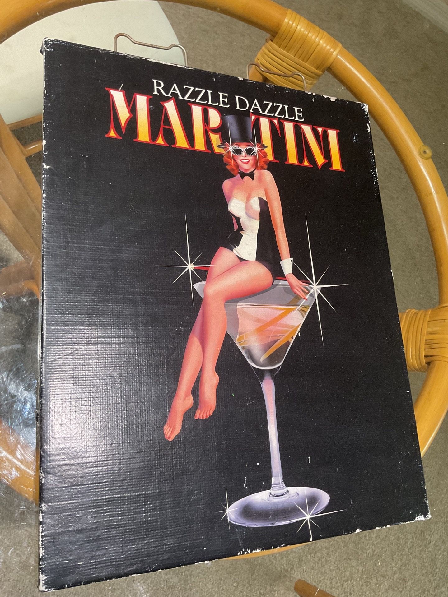 Razzle Dazzle Martini by Ralph Burch – Sexy Pin-Up Woman in Martini Glass Large Poster Print