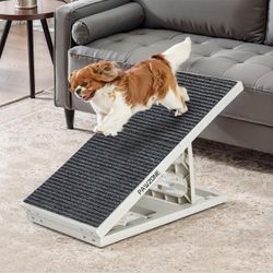 2 in 1 Dog Ramp Bed Adjustable Folding Collapsible for Small Medium Pets 