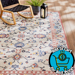 Better Homes & Gardens Outdoor/Indoor Rug, Multi Arabella Persian 7' x 10'