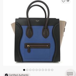 Celine Mini Tri-Color Luggage Indigo