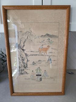 Korean MinHwa folk style painting