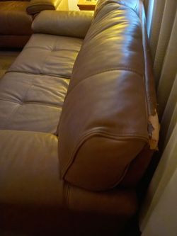 Leather sofa with matching loveseat and ottoman