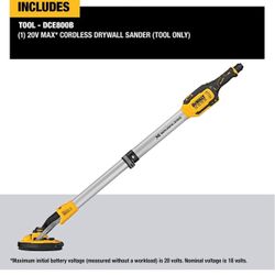 Dewalt 20 Volt Drywall Sander Bare Tool Dce800b New