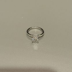 Stunning Radiant Cut Lab Diamond Ring- 3 Carats Total 