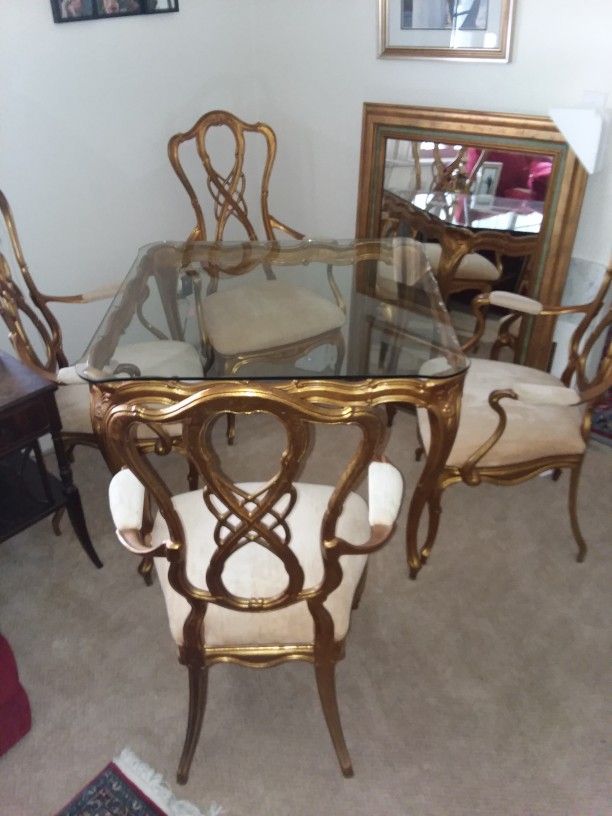 Vintage Gold Colored Iron Table