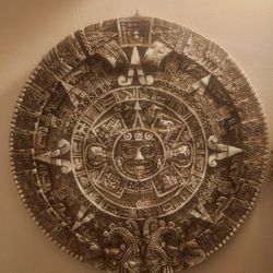 Aztec Solar Calendar Sun Wall Art Hanging Plaque Mayan Decor
