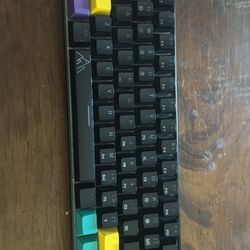 60% Keyboard With Keycaps No Box No Cord. Takes Type C Cord 