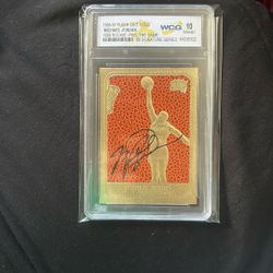 MICHAEL JORDAN 23KT GOLD Card - Graded GEM MINT 10 - Fleer Signature