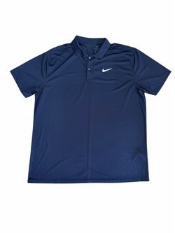 Nike Dri-Fit Mens XL Polo Shirt Navy Blue Short Sleeve Golf Athletic Casual⁠