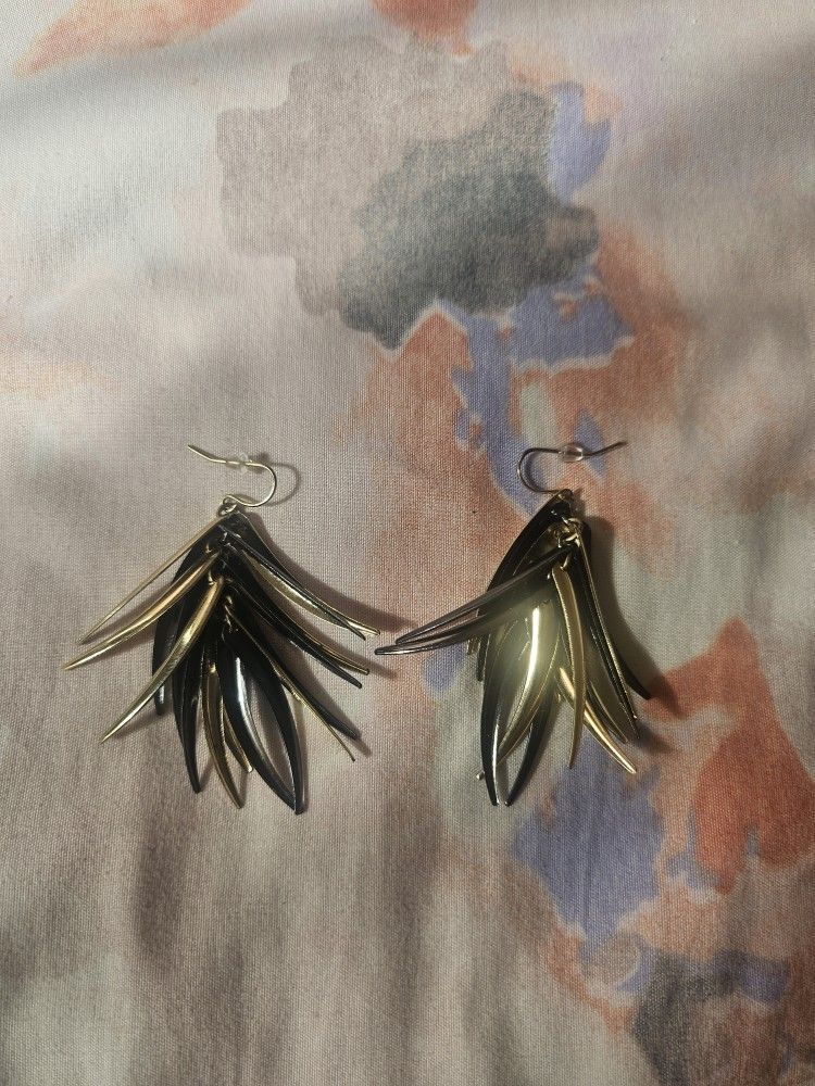 Silver, Gold & Black Earrings 