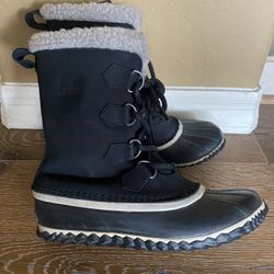 Sorel Caribou Black Boots Waterproof Duck Winter Snow Rain Women’s 8