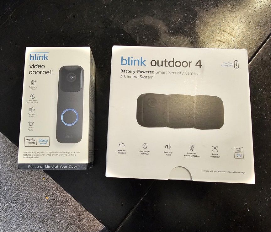 Blink Video Doorbell + 3 Outdoor 4 smart security cameras (4th Gen) ***NEW***