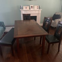 Table, Chairs And Bench For sale 