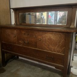 Vintage Wood Buffet Table