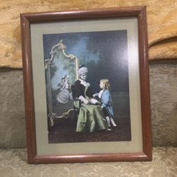 Fragonard Style Lithograph, Circa 1700’s Scene Woman/child