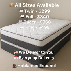 Queen Pillows Top - 14 To 16 Inch - With Free Box Spring - Same Day Delivery 