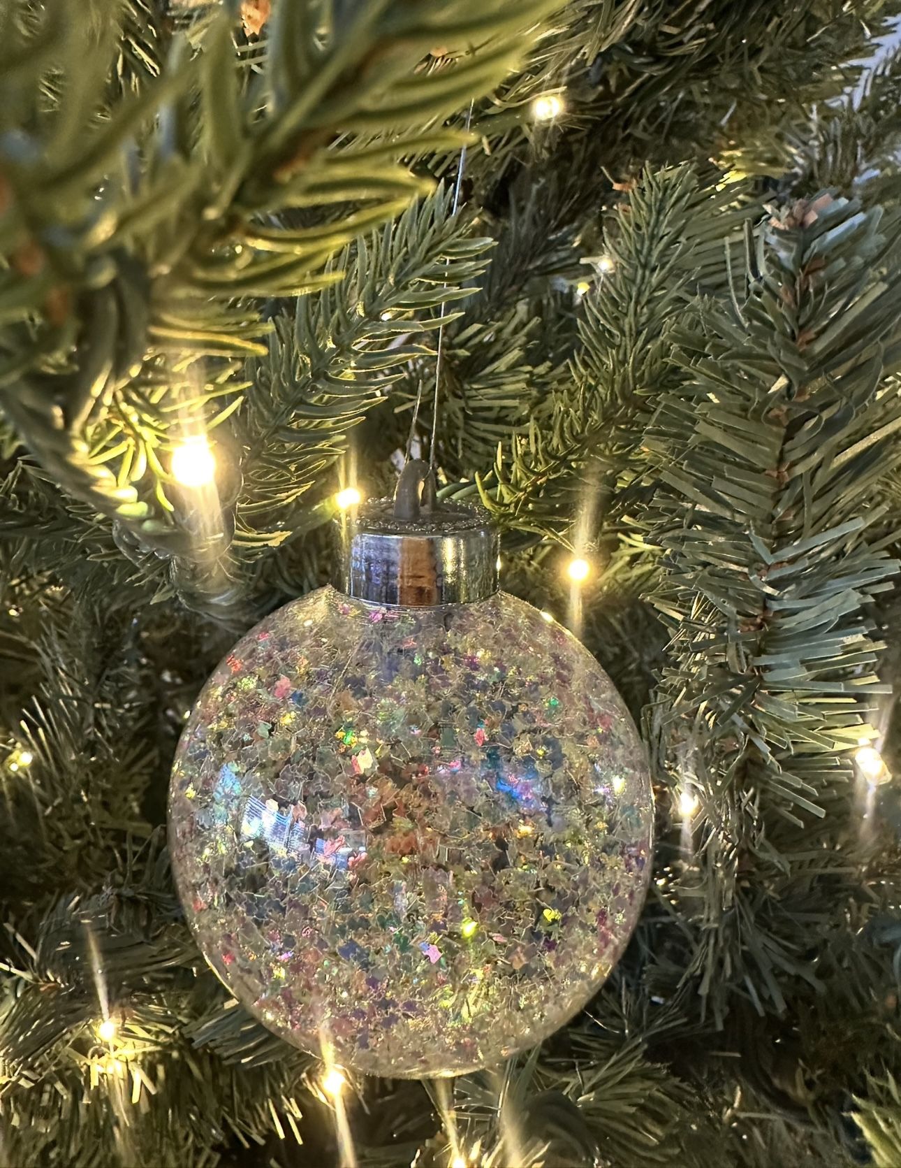 Sm glitter plastic iridescent $1.00 ea.