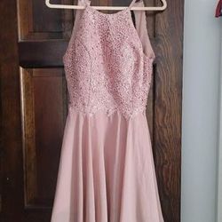 Blush Pink Junior Bridesmaids Dress