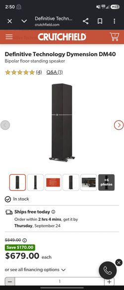 Definitive Technology Dymension DM40 Floor-Standing Speaker