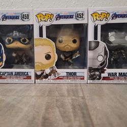 Brand New!! Avengers Captain America, Thor, And War Machine Funko Pops!!!