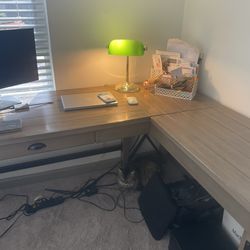 L Desk With Standing Side Option 