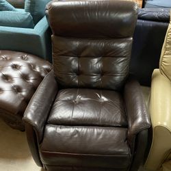 Brown Leather Swivel Recliner