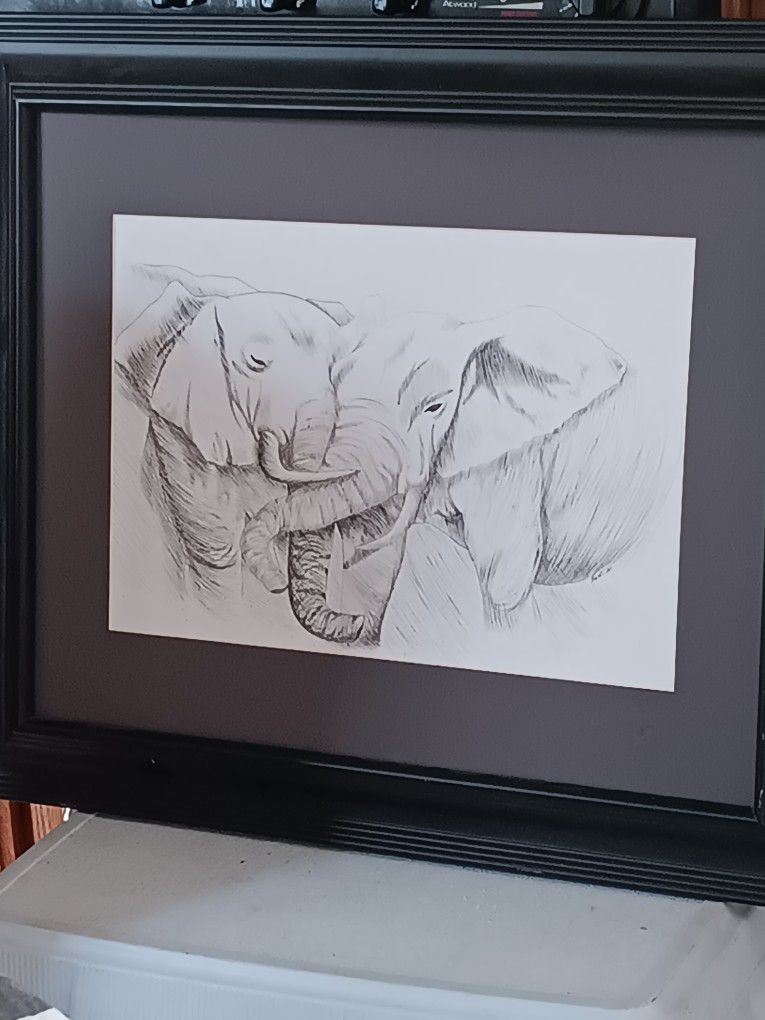 Beautiful Elephant Drawing Original