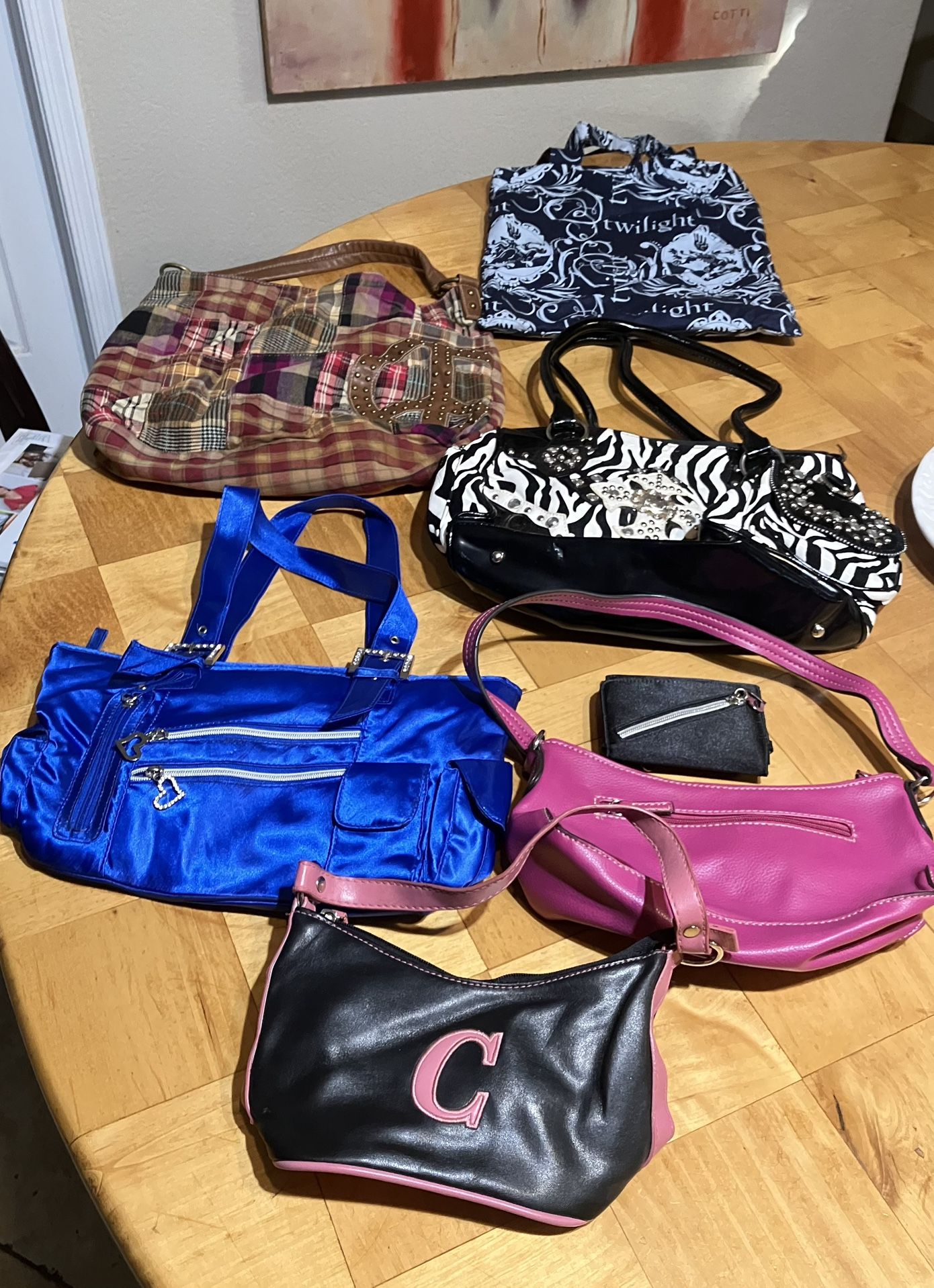 (7) Vintage Bling Hand Bags, Includes “Twilight” Lined Tote